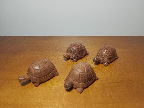 Petites tortues en bois